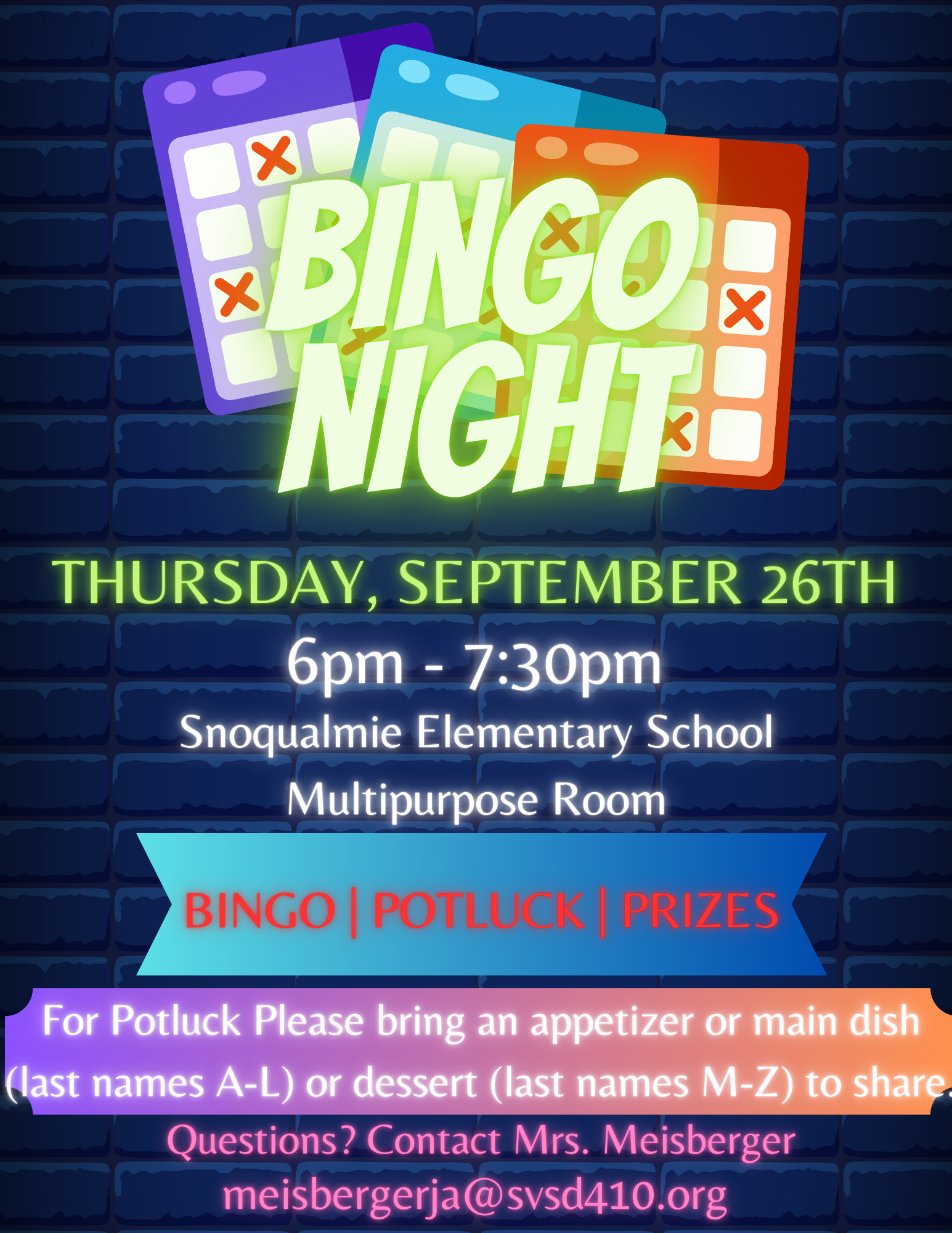 P3 Bingo Night