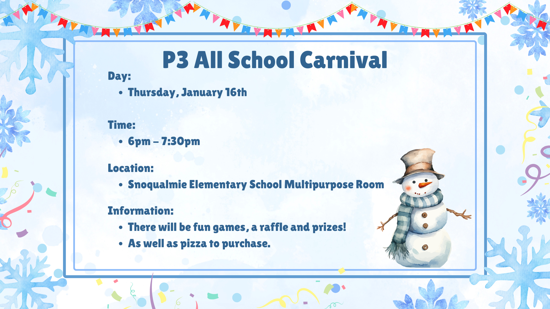P3 Carnival – Family friendly
